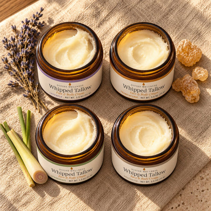 Whipped tallow cream in four scents